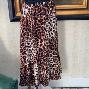 Talbots new with tags MIDI animal print skirt size M